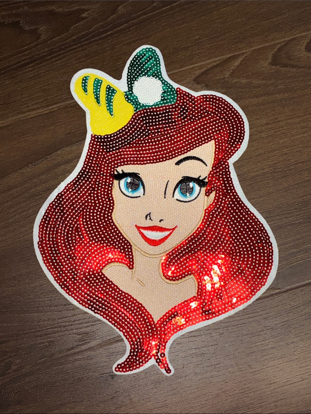 NEW DISNEY Ariel The Little Mermaid SEQUIN  Patch LARGE 12” x 9”